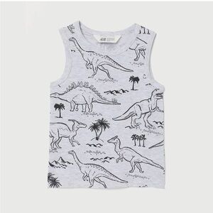 🦕H&M Gray Dinosaur Print Tank Top🦕 Size 6